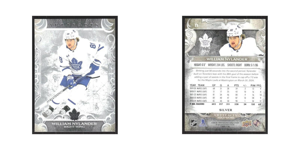 2024 Upper Deck Artifacts William Nylander Toronto Maple Leafs #8