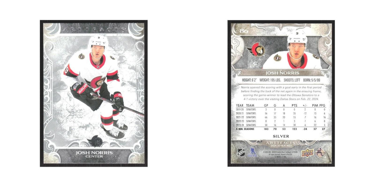 2024 Upper Deck Artifacts Josh Norris Ottawa Senators #86