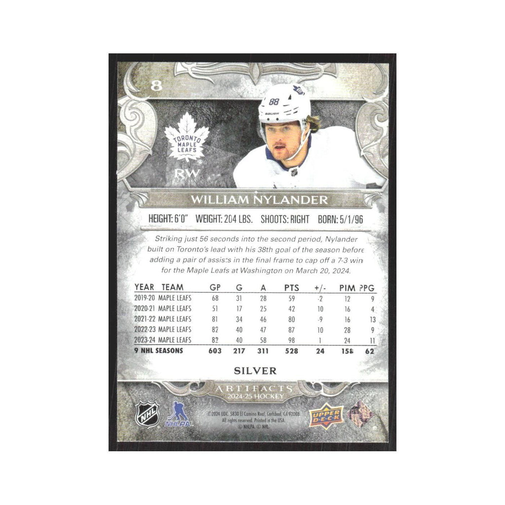 2024 Upper Deck Artifacts William Nylander Toronto Maple Leafs #8