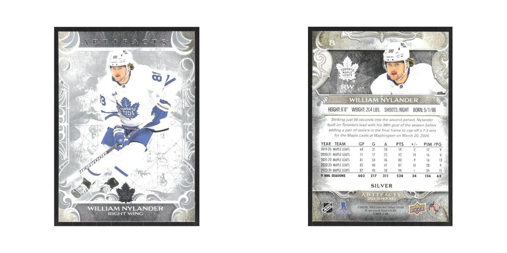 2024 Upper Deck Artifacts William Nylander Toronto Maple Leafs #8