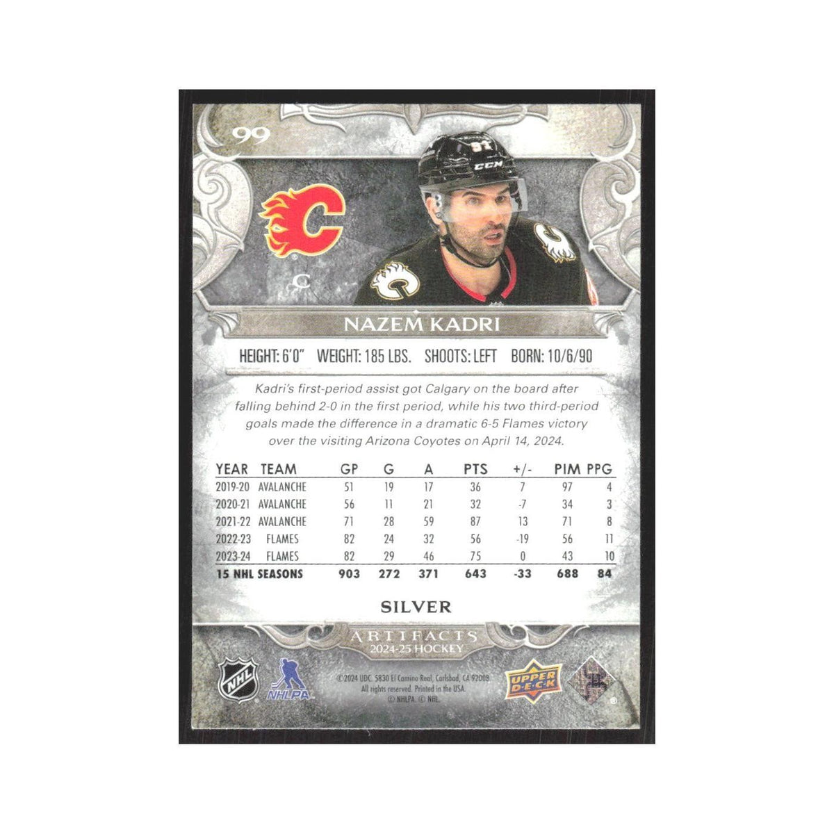 2024 Upper Deck Artifacts Nazem Kadri Calgary Flames #99