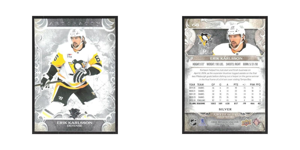 2024 Upper Deck Artifacts Erik Karlsson Pittsburgh Penguins #68