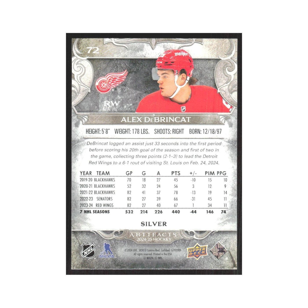 2024 Upper Deck Artifacts Alex DeBrincat Detroit Red Wings #72