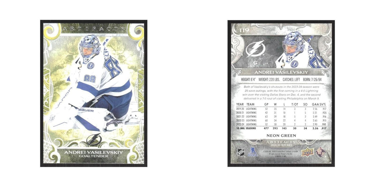 2024 Upper Deck Artifacts Andrei Vasilevskiy Tampa Bay Lightning #119