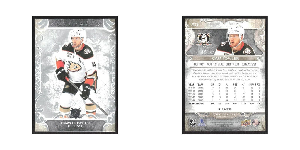 2024 Upper Deck Artifacts Cam Fowler Anaheim Ducks #50