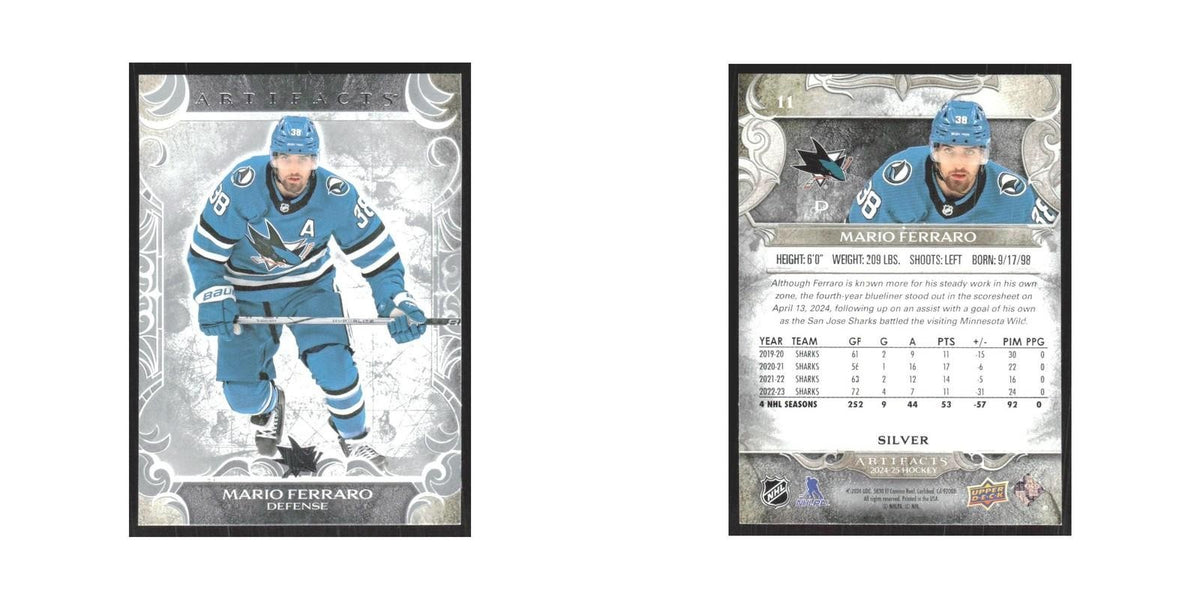 2024 Upper Deck Artifacts Mario Ferraro San Jose Sharks #11