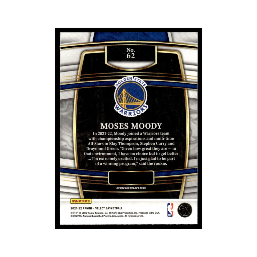 Moses Moody 2021 Panini Select #62 Golden State Warriors Basketball Card NM