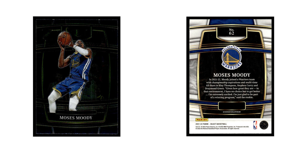 Moses Moody 2021 Panini Select #62 Golden State Warriors Basketball Card NM