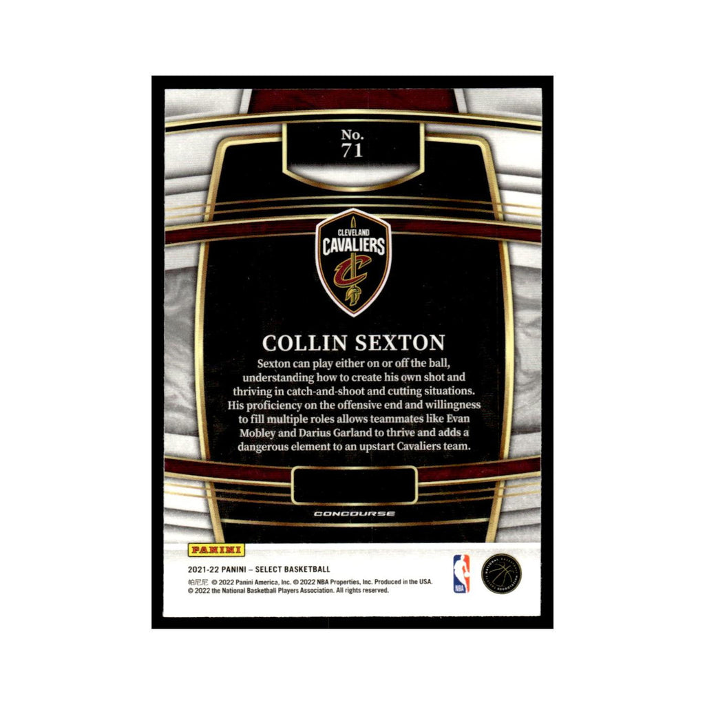 Collin Sexton 2021 Panini Select #71 Cleveland Cavaliers Basketball Card NM
