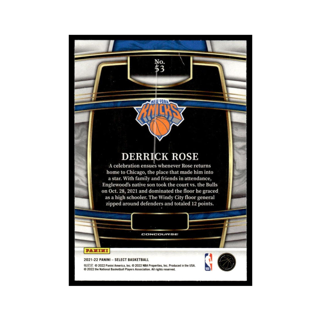 Derrick Rose 2021 Panini Select #53 New York Knicks Basketball Card NM