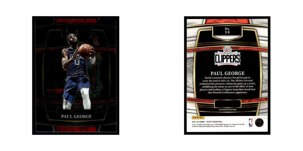 Paul George 2021 Panini Select #14 Los Angeles Clippers Basketball Card NM