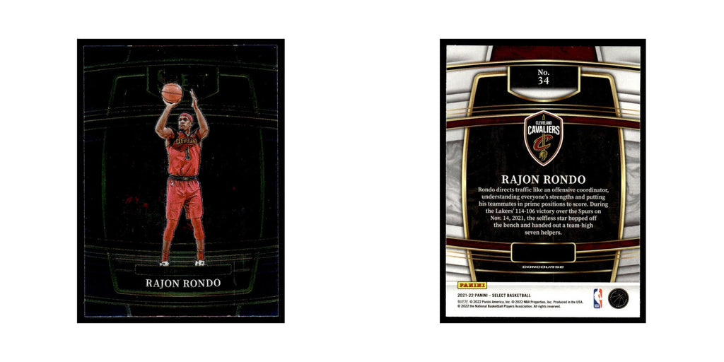 Rajon Rondo 2021 Panini Select #34 Cleveland Cavaliers Basketball Card NM