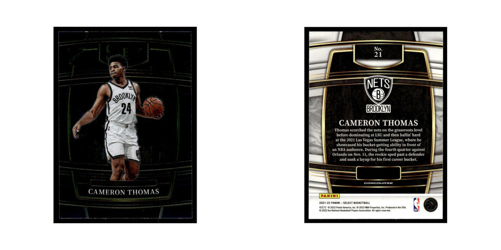 Cameron Thomas 2021 Panini Select #21 Brooklyn Nets Basketball Card NM