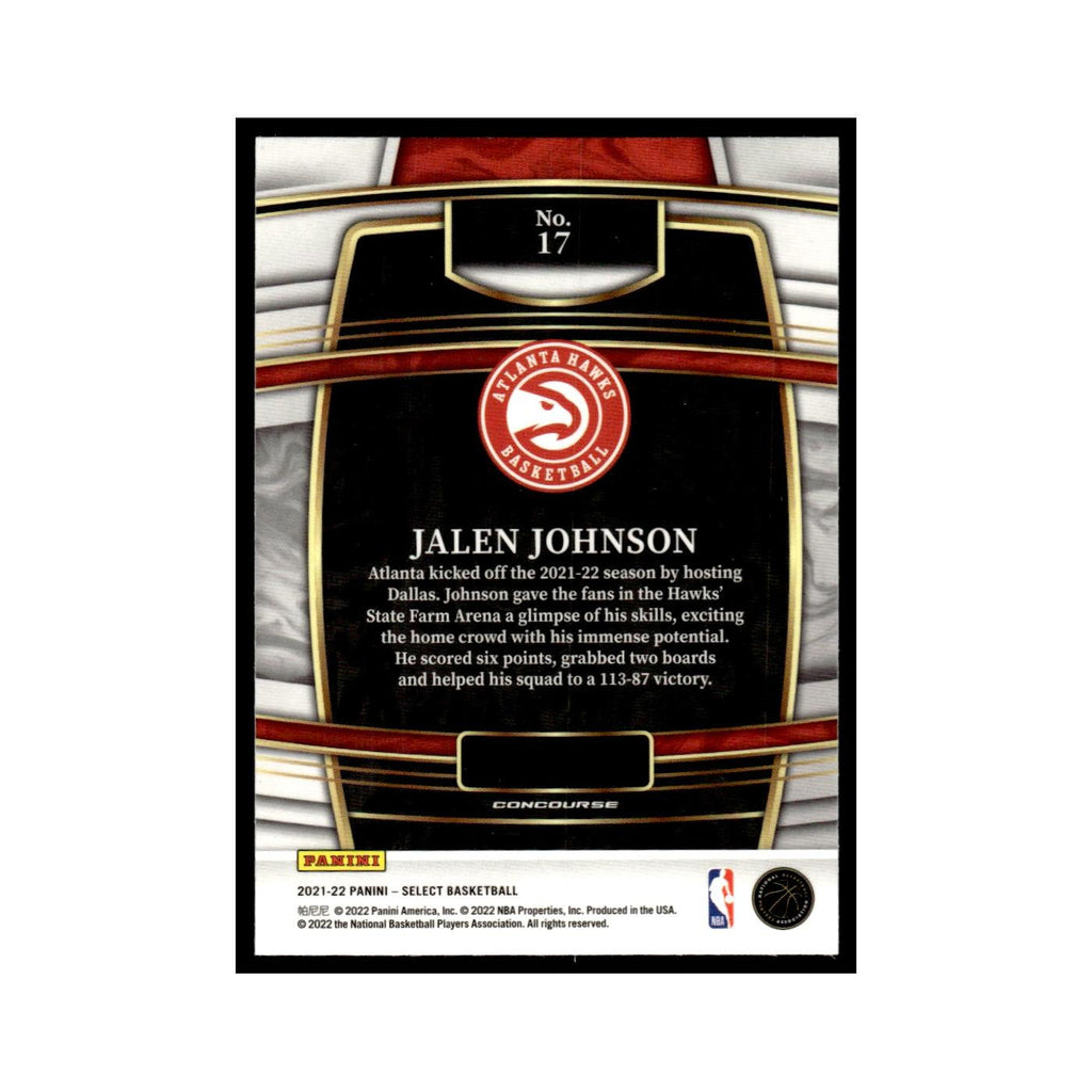 Jalen Johnson 2021 Panini Select #17 Atlanta Hawks Basketball Card NM