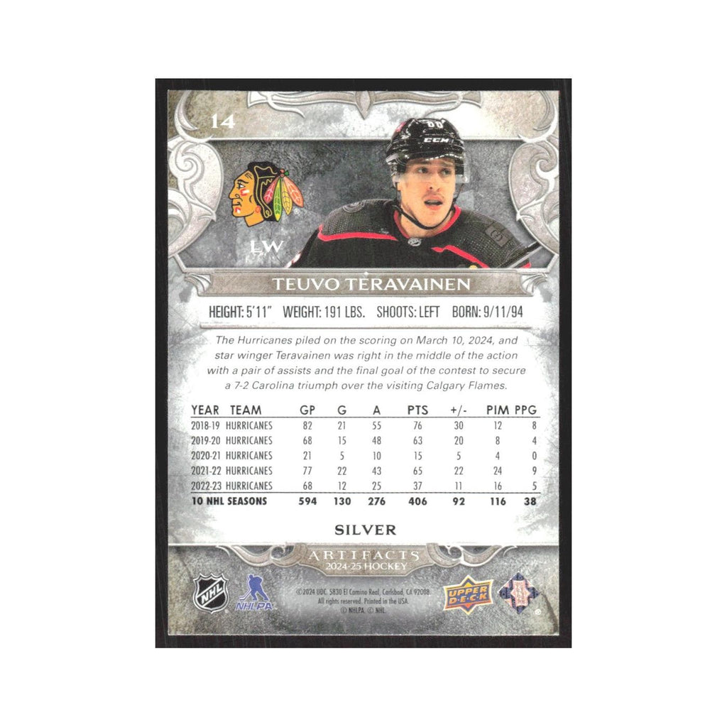 2024 Upper Deck Artifacts Teuvo Teravainen Chicago Blackhawks #14