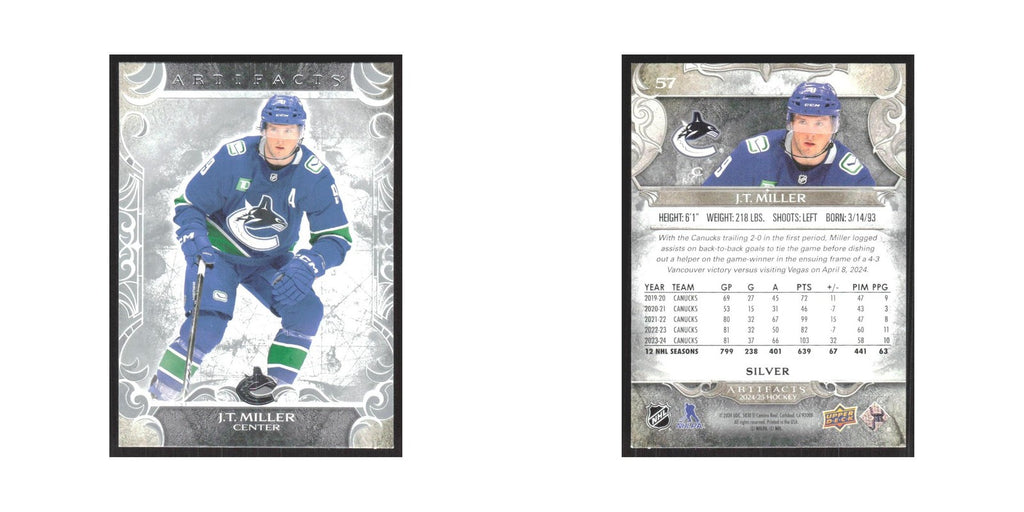 2024 Upper Deck Artifacts J.T. Miller Vancouver Canucks #57