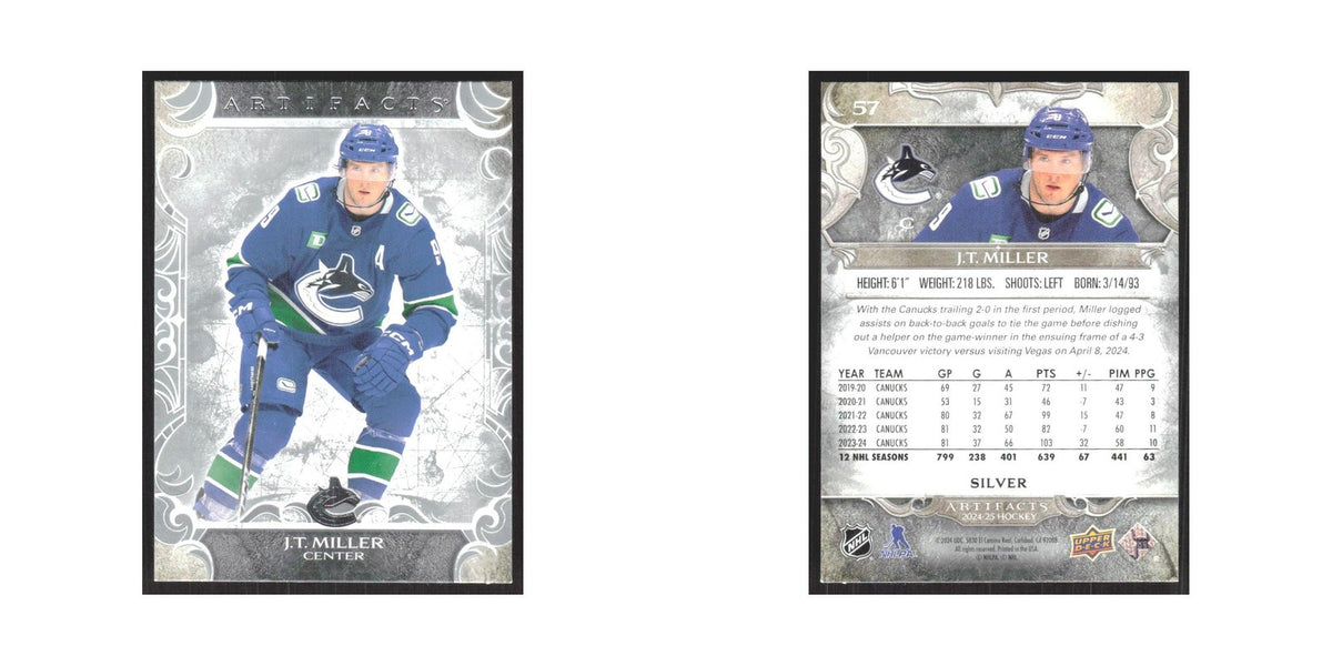 2024 Upper Deck Artifacts J.T. Miller Vancouver Canucks #57
