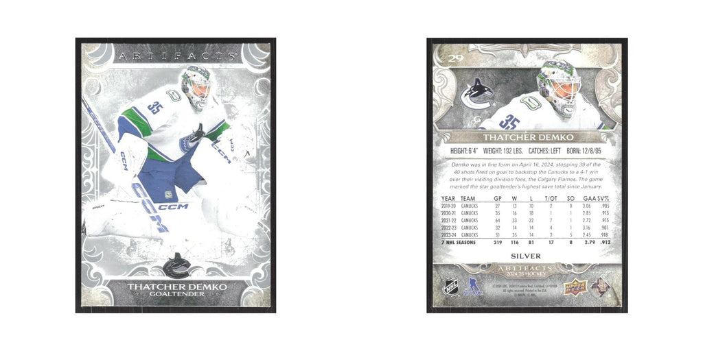 2024 Upper Deck Artifacts Thatcher Demko Vancouver Canucks #29