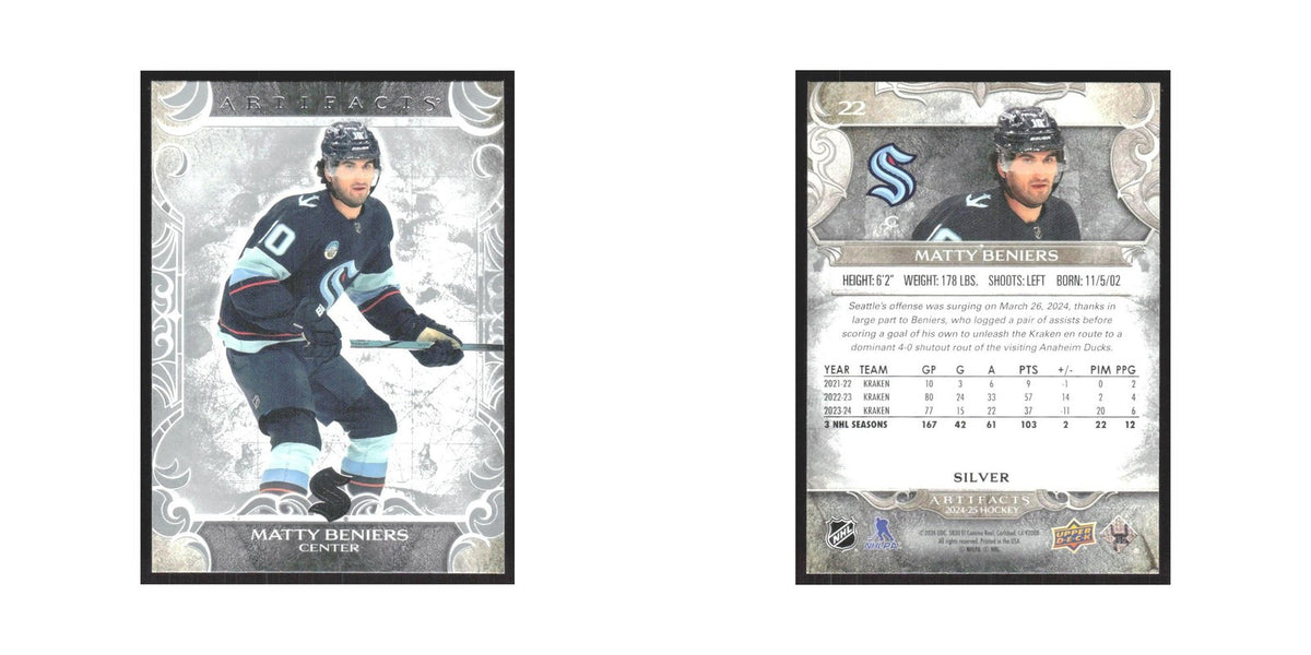 2024 Upper Deck Artifacts Matty Beniers Seattle Kraken #22