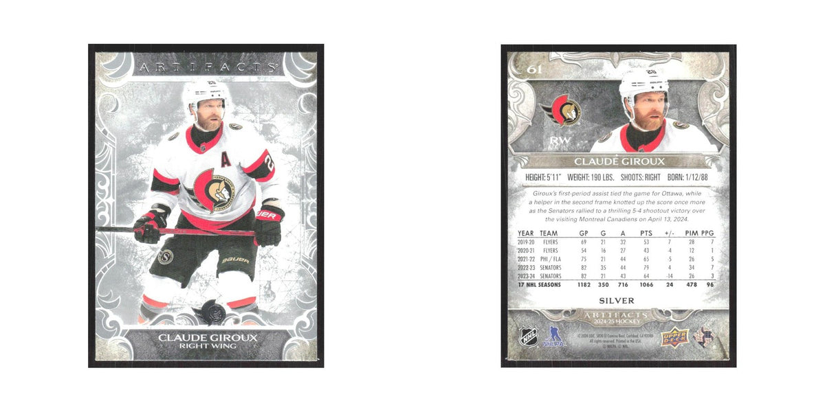 2024 Upper Deck Artifacts Claude Giroux Ottawa Senators #61