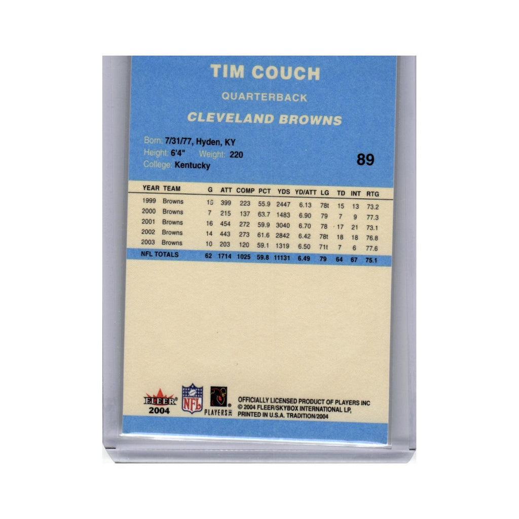 Tim Couch 2004 Fleer Tradition #89 Cleveland Browns Football Card NM