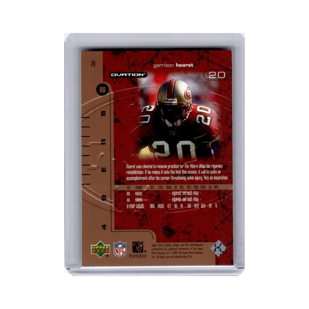 Garrison Hearst 2001 Upper Deck Ovation #78 San Francisco 49ers Football Card NM