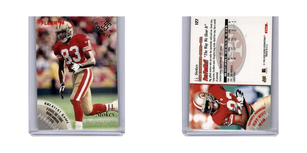 J.J. Stokes 1996 Fleer #127 San Francisco 49ers Football Card NM