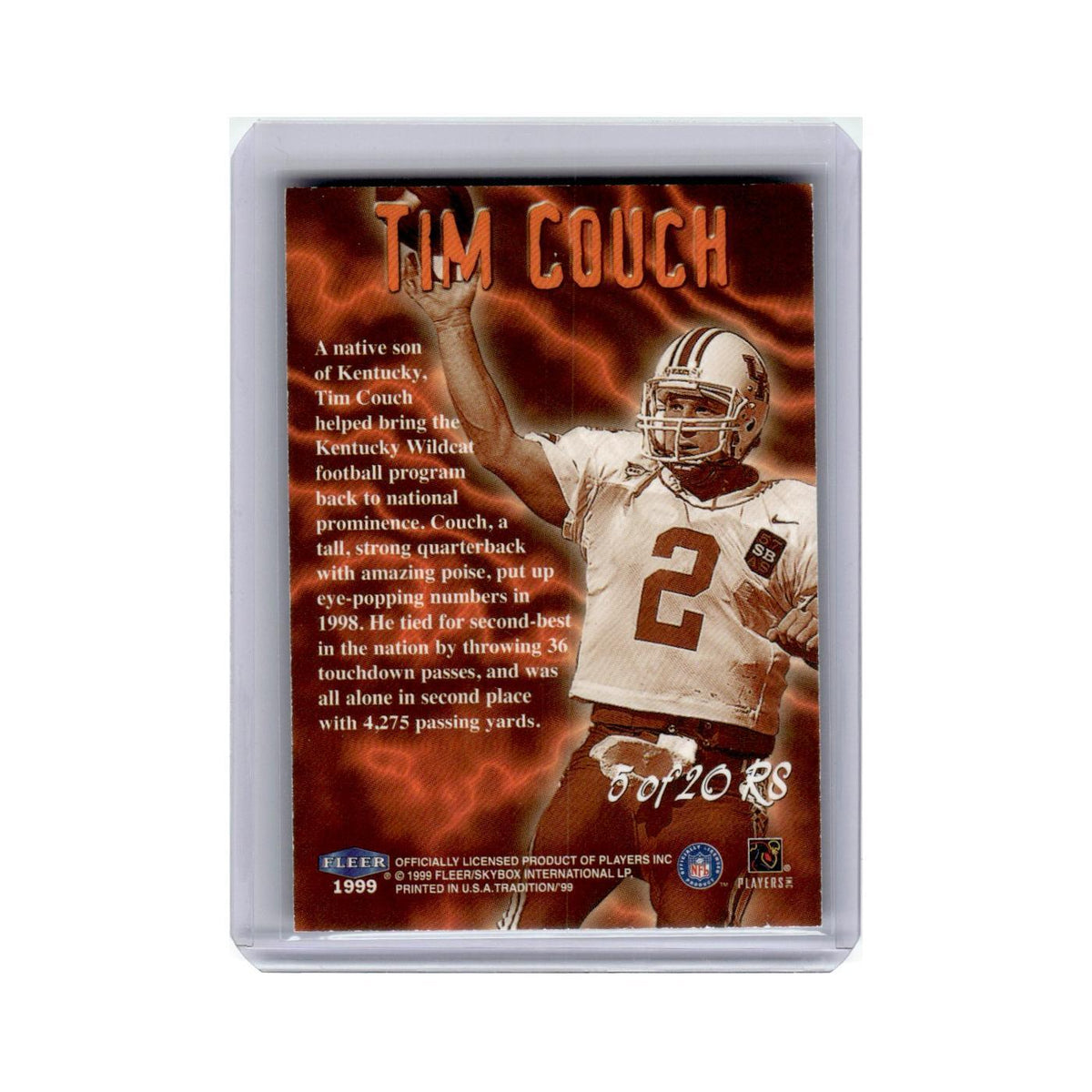 Tim Couch 1999 Fleer Tradition #5RS Cleveland Browns Football Card NM
