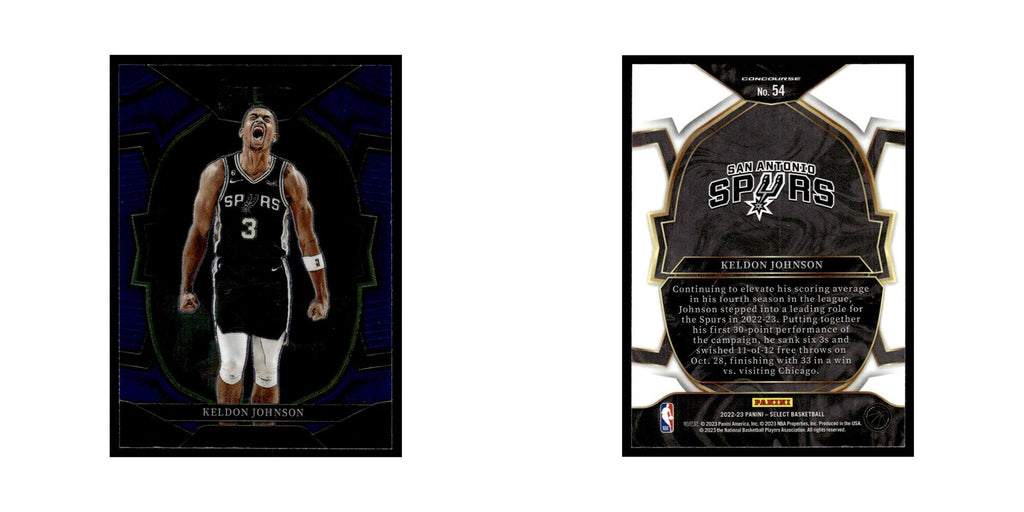Keldon Johnson 2022 Panini Select #54 San Antonio Spurs Basketball Card NM