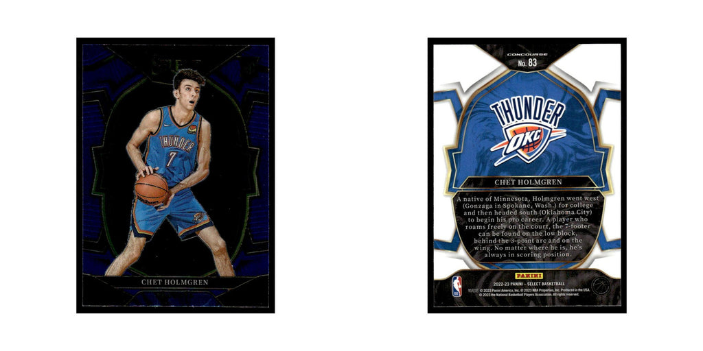 Chet Holmgren 2022 Panini Select #83 Oklahoma City Thunder Basketball Card NM
