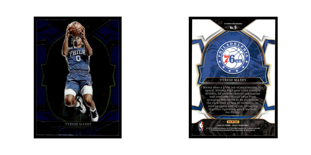 Tyrese Maxey 2022 Panini Select #9 Philadelphia 76ers Basketball Card NM