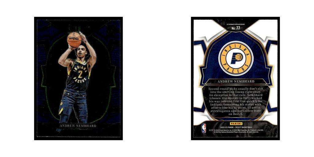 Andrew Nembhard Rookie 2022 Panini Select #77 Indiana Pacers Basketball Card NM