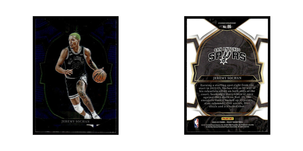 Jeremy Sochan 2022 Panini Select #86 San Antonio Spurs Basketball Card NM