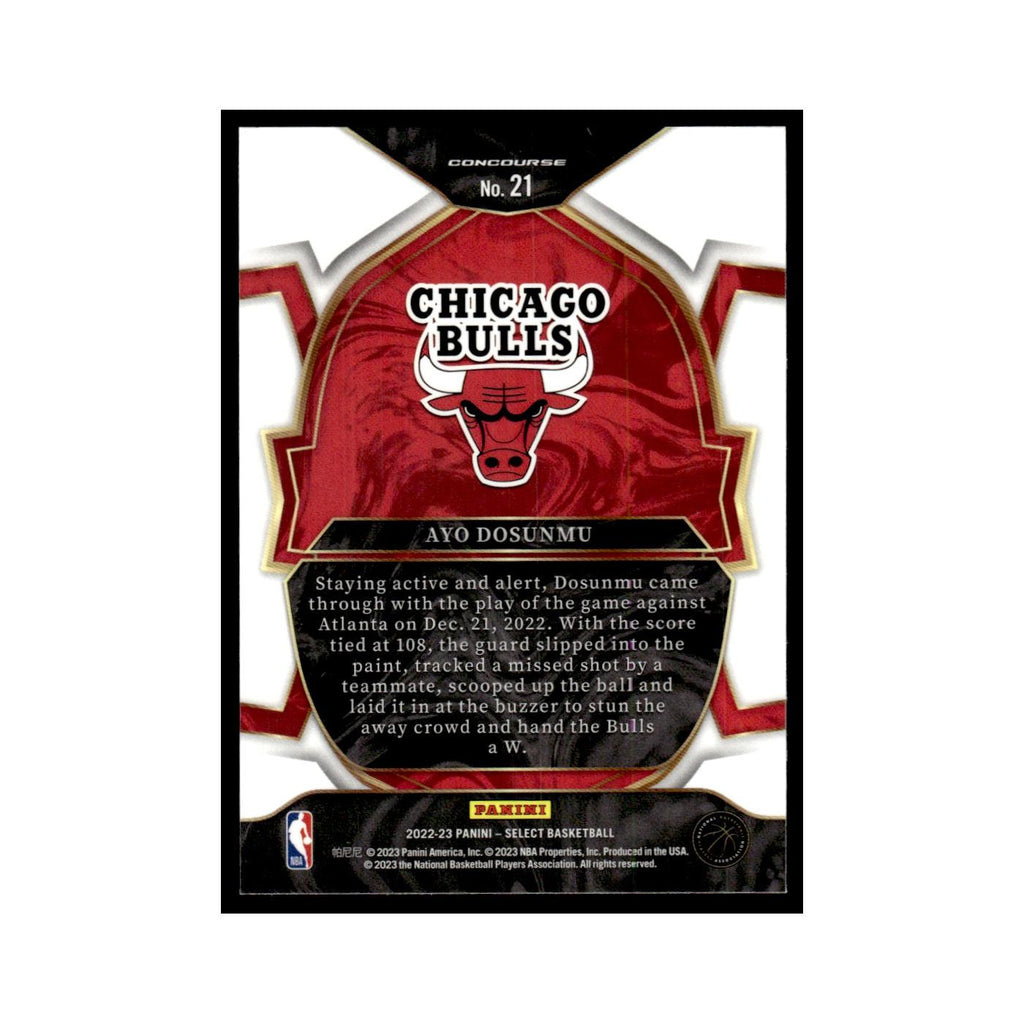 Ayo Dosunmu 2022 Panini Select #21 Chicago Bulls Basketball Card NM