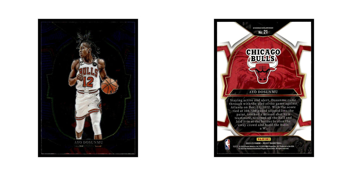 Ayo Dosunmu 2022 Panini Select #21 Chicago Bulls Basketball Card NM