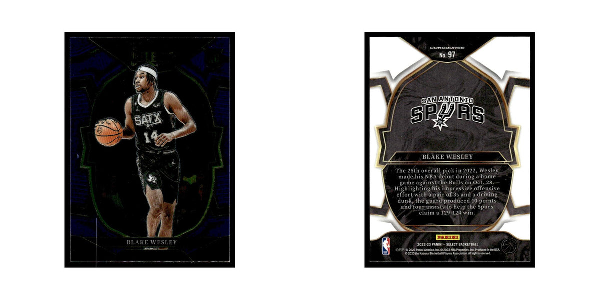 Blake Wesley 2022 Panini Select #97 San Antonio Spurs Basketball Card NM