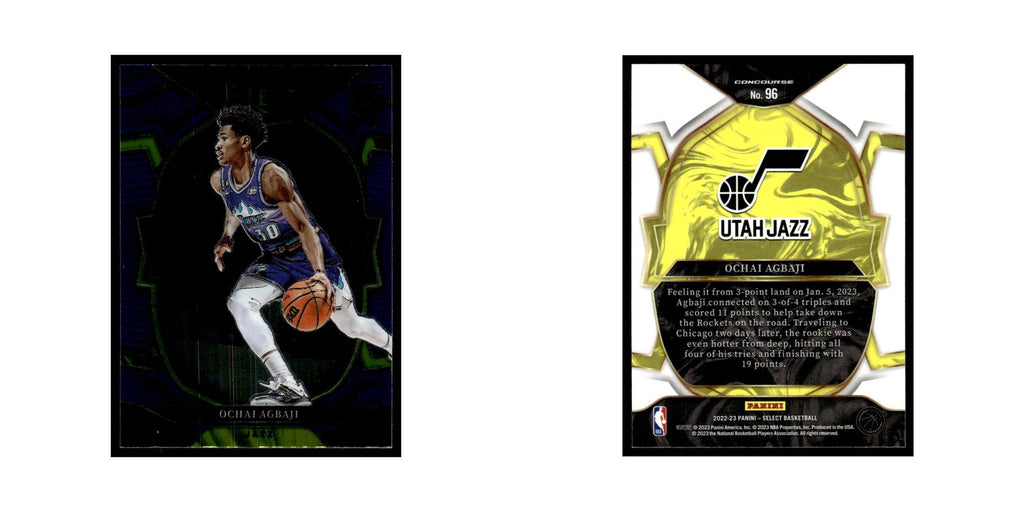 Ochai Agbaji 2022 Panini Select #96 Utah Jazz Basketball Card NM