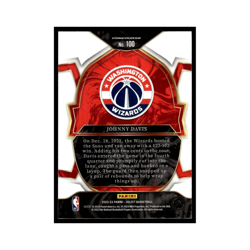 Johnny Davis 2022 Panini Select #100 Washington Wizards Basketball Card NM