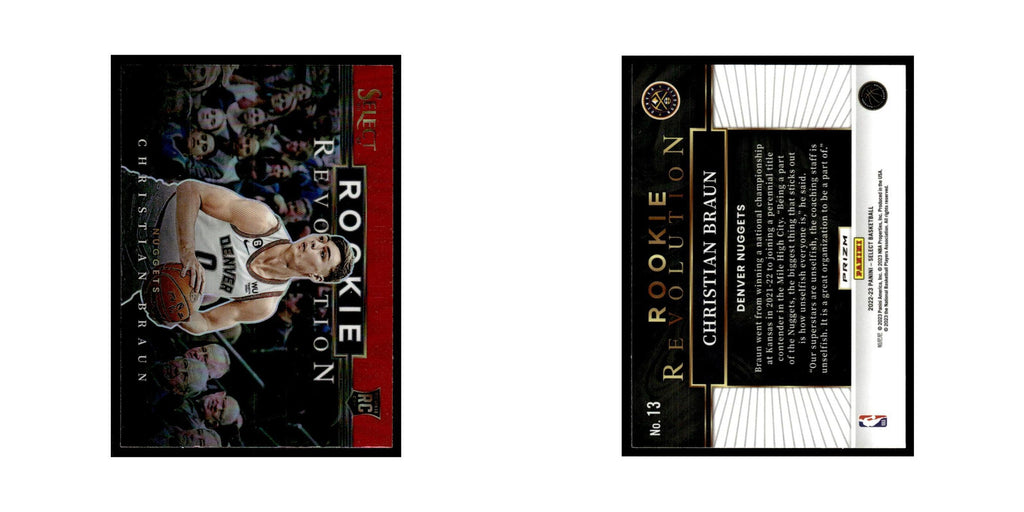 Christian Braun 2022 Panini Select #13 Denver Nuggets Basketball Card NM