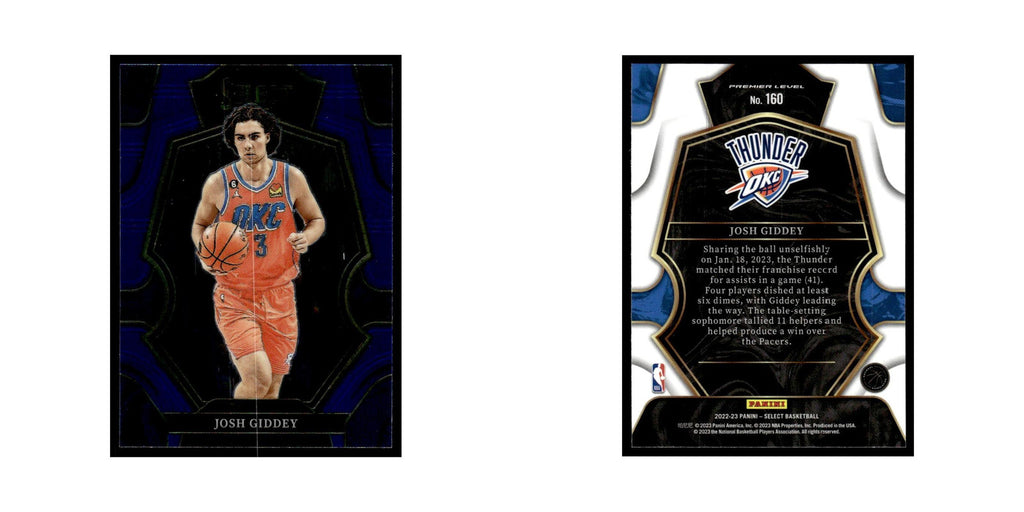 Josh Giddey 2022 Panini Select #160 Oklahoma City Thunder Basketball Card NM