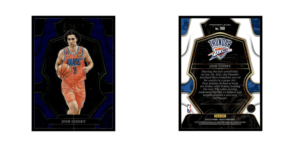 Josh Giddey 2022 Panini Select #160 Oklahoma City Thunder Basketball Card NM