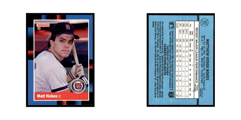 1988 Donruss Matt Nokes Baseball Cards #152