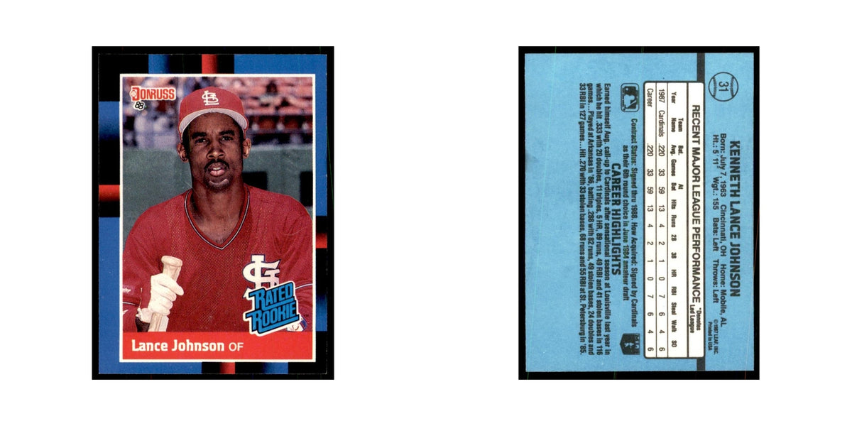 1988 Donruss Lance Johnson Baseball Cards #31