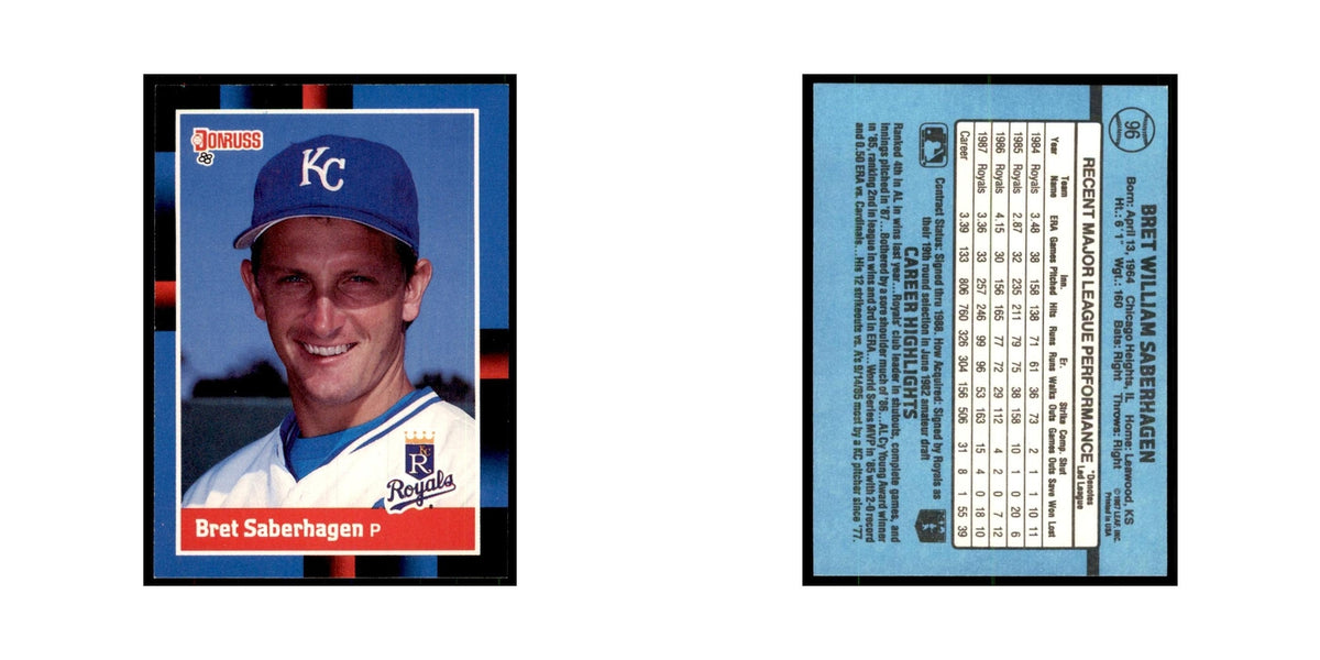 1988 Donruss Bret Saberhagen Baseball Cards #96