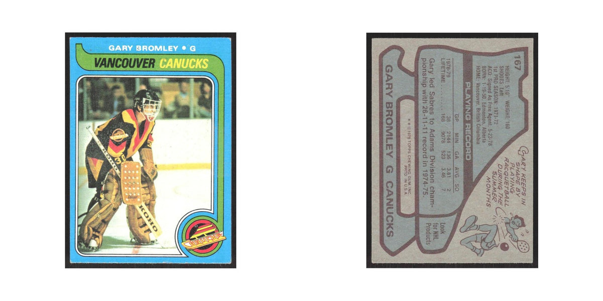 1979 Topps Gary Bromley Vancouver Canucks #167