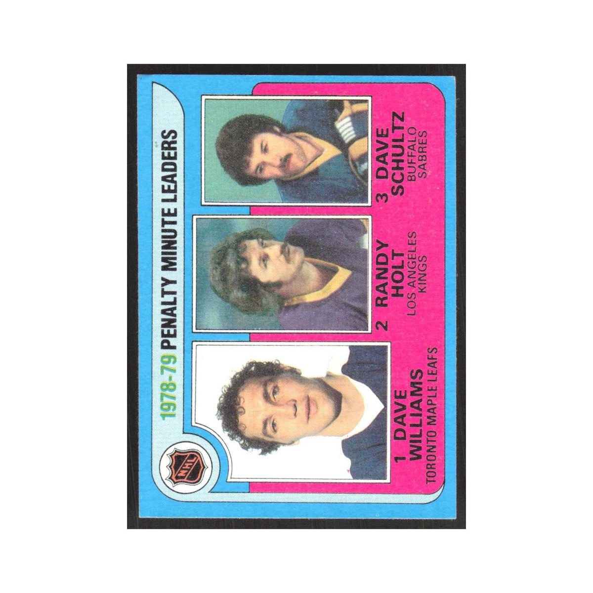 1979 Dave Williams/Randy Holt/Dave Schultz Toronto Maple Leafs/Los Angeles Kings