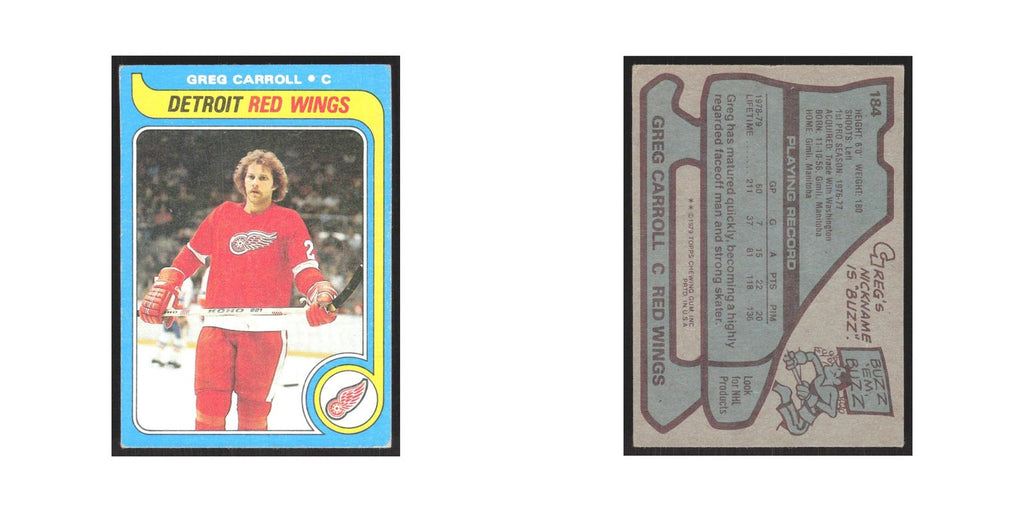 1979 Topps Greg Carroll RC Detroit Red Wings #184