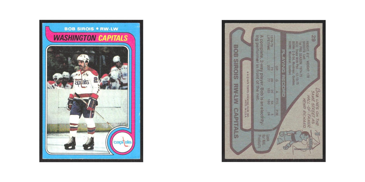 1979 Topps Bob Sirois Washington Capitals #29