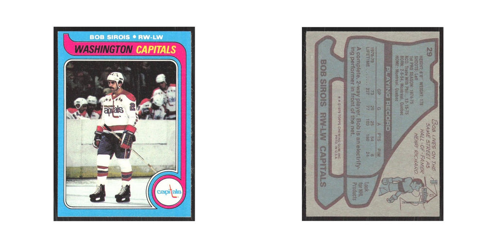 1979 Topps Bob Sirois Washington Capitals #29