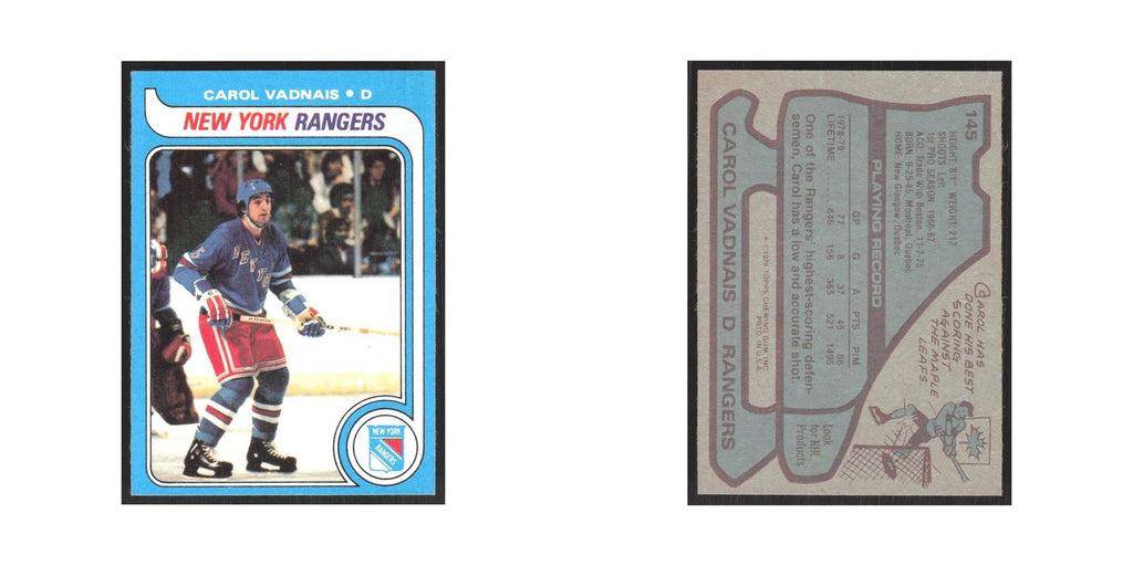 1979 Topps Carol Vadnais New York Rangers #145